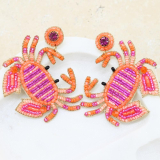 JOQ-E  Crab Beaded Earrings