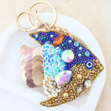Tropical Fish Beaded Keyring