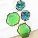 Green Gem Clip-On Earrings