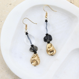 Resin and metal beaded earrings