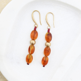 Resin and metal beaded earrings