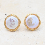 Large Pearl Stud Earrings