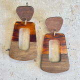 Wooden and acrylic earrings  