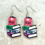 Wooden Books Earrings