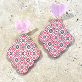 Acrylic Pink Earrings