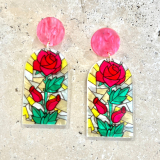 Acrylic Rose Earrings