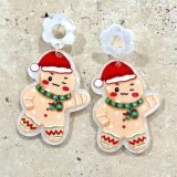 Acrylic Ginger Breadman Earrings