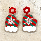 Acrylic Christmas Mittens Earrings