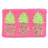 Beaded Pink Pineapple Clutch