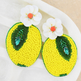 Beaded Lemon Earrings