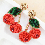 Beaded Cherry Earrings