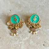 Seahorse Earring - Green