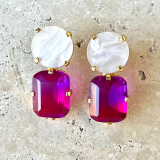 Pink and Mother of Pearl Glamour Earrings