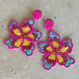 Beaded Flower Earrings