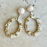 Raffia Jewel Neutral Earrings