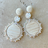 Raffia Natural Double Drop Earrings