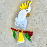 Cockatoo Brooch - Acrylic