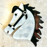 White Horse Brooch - Acrylic