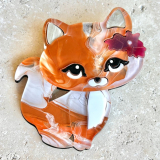 Ginger Cat Brooch - Acrylic