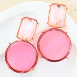 Pink Gem Earrings