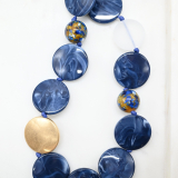 Resin acylic and metal beaded necklace