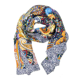 Paisley Patchwork Scarf - Black Mix