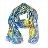 Paisley Patchwork Scarf - Blue Mix