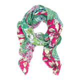 Patchwork Scarf - Green and Pink Mix