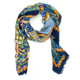 Feather Scarf - Blue