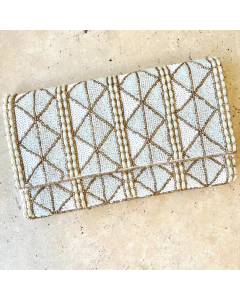 White Beaded Clutch