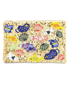 Beaded Shell Clutch 