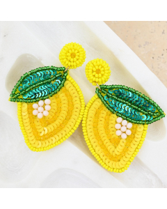 Beaded Lemon Earrings