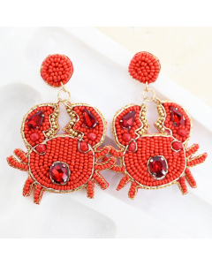 Beaded Crab Earrings