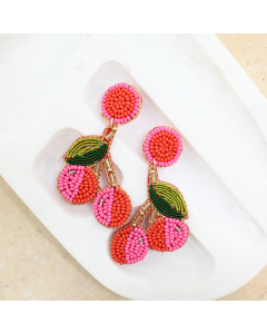 Beaded Cherry Earrings