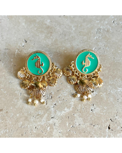 Seahorse Earring - Green