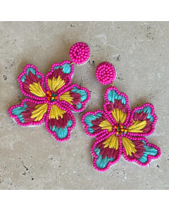 Beaded Flower Earrings