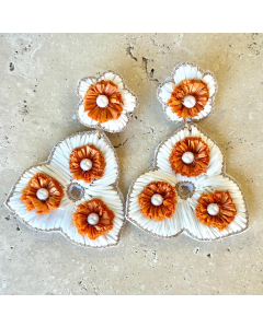 Raffia Flower Earrings