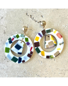 Resin Rainbow Acrylic Earrings