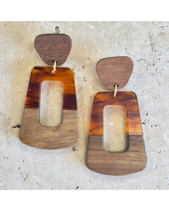 Wooden and acrylic earrings  