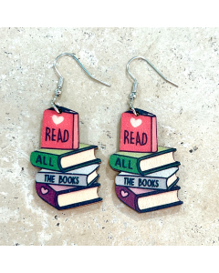 Wooden Books Earrings