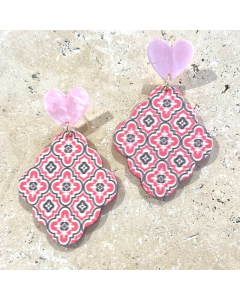 Acrylic Pink Earrings