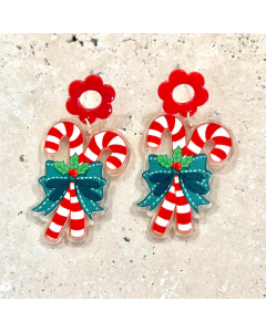 Acrylic Candy cane Earrings