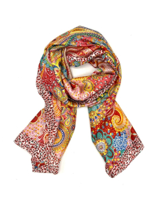 Paisley Patchwork Scarf - Orange Mix