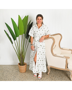 "Willow" Green Palm Dress 