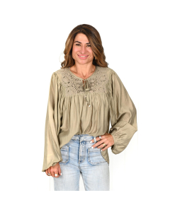 "Ava" Olive Long Sleeve Top