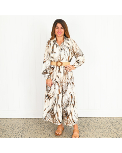 Alexandria Snow Leopard Dress 