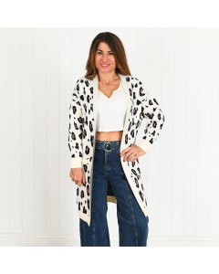 Amanda Grey and leopard print longline Cardigan