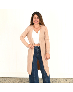 Leah Beige longline Cardigan