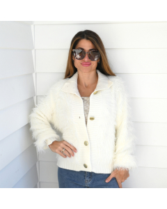 Brooklyn Cream button up jumper