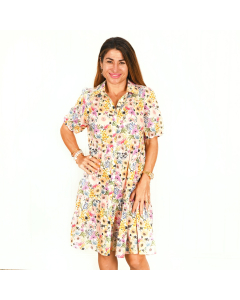 Watercolour bloom "Ellie" Dress